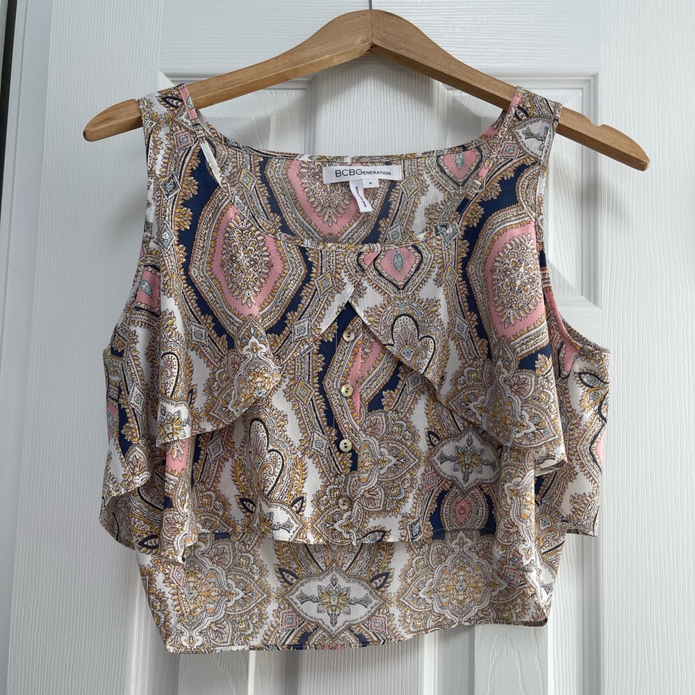 Paisley cropped BCBGeneration top
